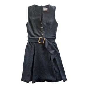 Vintage Milly of New York Black Italian Wool Dress Petite XS